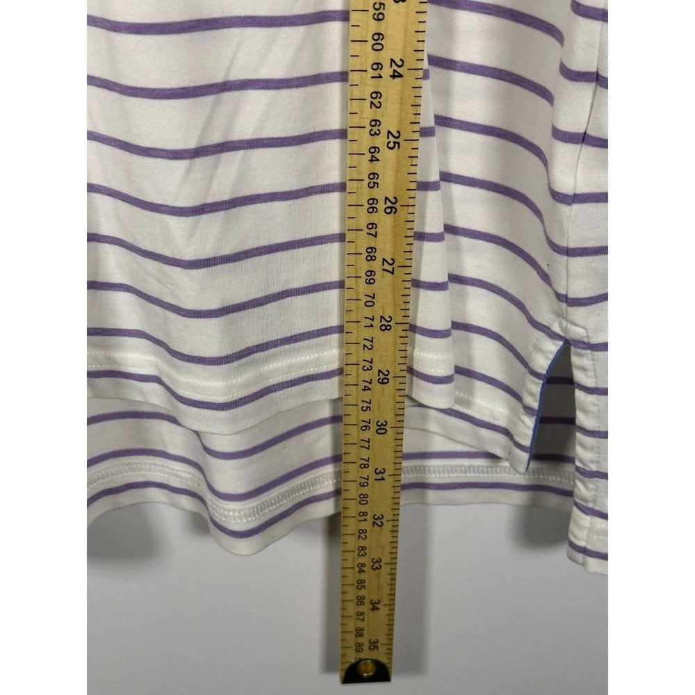 Polo Golf Ralph Lauren Polo Shirt Mens L White Lavender Stripe Short Sleeve